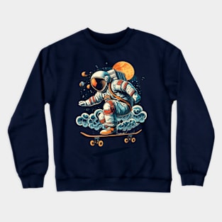 astronaut jumping on a skateboard T-shirt Vintage, Summer Crewneck Sweatshirt